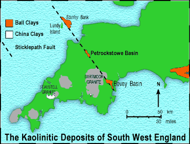 Kaolinitic deposits of South West England