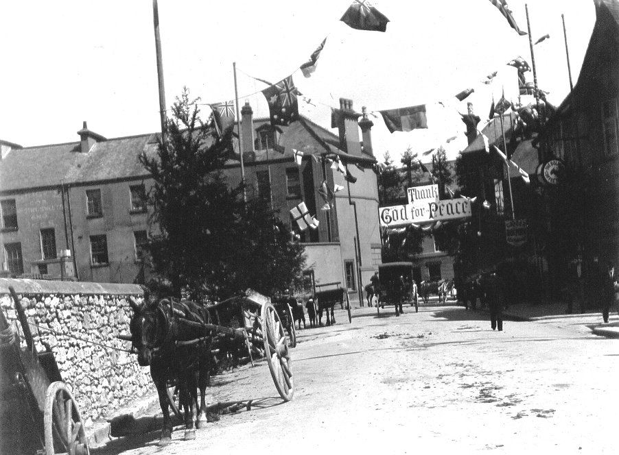 Banner in Market Street, Newton Abbot, 1901/2