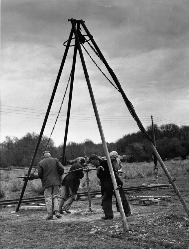 Hand drilling North Devon, 1950s