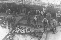 Extracting clay from an open pit in North Devon in the 1930s