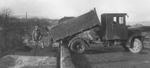 Unloading ball clay into rail wagons at the East Golds - click on the photograph to see  a larger version